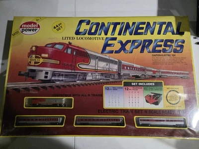 Model Power 1151 Continental Express N Gauge Diesel 44pc Starter Train Set - Image 1 of 4