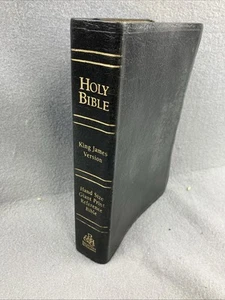 Holy Bible KJV Hand Size Giant Print Reference CornerStone Genuine Leather Tab - Picture 1 of 11