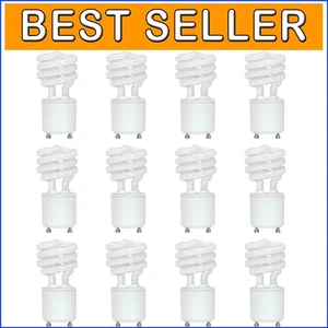 12-Pack GU24 13W Mini-Spiral CFL Bulbs, Soft White 2700K for Home Lighting - Picture 1 of 4