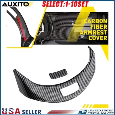 Para Mercedes-Benz Clase C W205 15-20 Reposabrazos Carbono Caja Botón Borde Cubierta 1-5X Foto 1 de 4