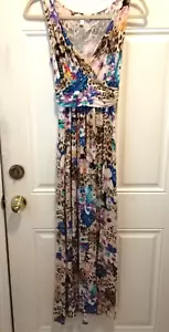Jennifer Lopez Gr. XS P Maxi Blumen Stretchig Kleid Crossover Empire Taille J826 - Bild 1 von 6