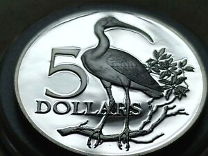 CHOICE SILVER PROOF 1975 TRINIDAD FIVE DOLLAR STERLING SILVER BULLION INVESTMENT