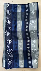 Sciarpa Moon & Stars donna chiffon raso righe collo testa nuova blu navy/argento - Foto 1 di 3