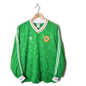 Republic of Ireland Match Worn Player Issue Home Football Shirt L/S 1990-92 #12 - Picture 1 of 9