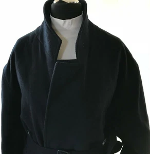 Dunkelblauer Herren Mantel Woll-Mix Gr 54 gefüttert Loden Mantel Gürtel 2reihig - Bild 1 von 12