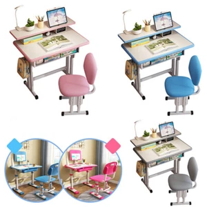 Kids Desk and Chair Set Height Adjustable Children's Learning Study Table 12type - Picture 1 of 109