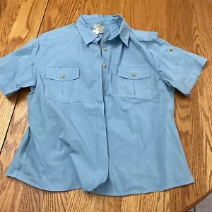 Neu mit Etikett LL Bean blau Knopfleiste Feld Wandern Safari Shirt Sunsmart Größe XL neu mit Etikett - Bild 1 von 8