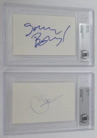 SONNY BONO & CHER SIGNED AUTOGRAPHED INDEX CARDS BECKETT & JSA COA Cover