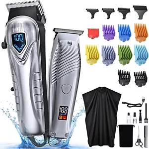 Men's Cordless Professional Hair Clippers Hair Home Cutting Kit Haircut Trimmer - Picture 1 of 9