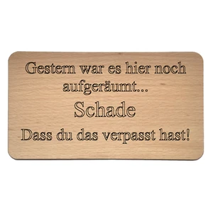 Wanddeko Holzschild mit lustiger Gravur | Geschenk für Freunde und Familie - Bild 1 von 7