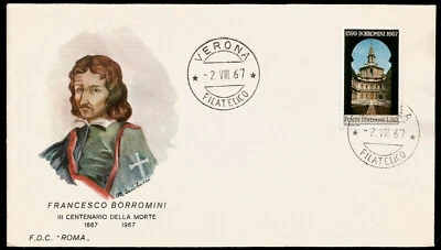 Francesco Borromini Italian Architect Italy First Day Cover 1967 - Image 1 of 3