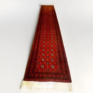 Vintage Hand Knotted Traditional Afghan Wool Red Long Runner 495cm x 80cm - Picture 1 of 4