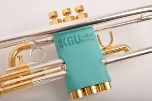 Trumpet Valve Guard KGUBrass. Genuine Leather. Blue Marine - Picture 1 of 4