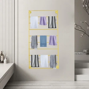 10 Tiers Modern Wall Mounted Scarf Tie Display Rack Towels Storage Rack Shelf - Picture 1 of 14