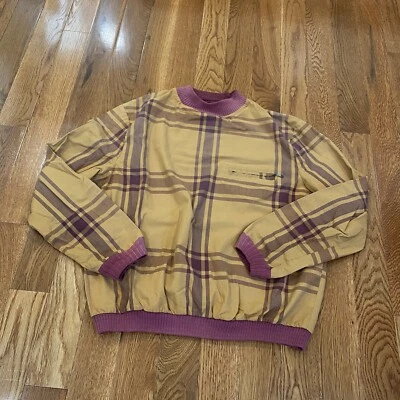 Винтажный 80-х 90-х пуловер ветровка куртка клетку Tartan коньков серфинга винтажный размер L - Изображение 1 из 4