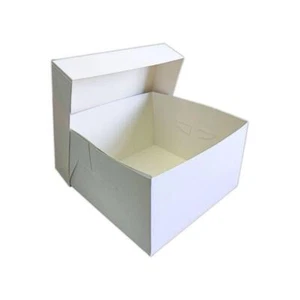 10 x 15" WHITE STAPLESSS CAKE BOXES WITH SEPERATE LID - WEDDING BIRTHDAY CAKES - Picture 1 of 2