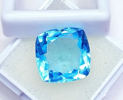 Piedra preciosa suelta corte cojín aguamarina 11,30 quilates certificada con regalo gratis Foto 1 de 4