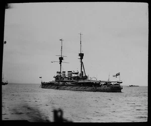 HMS EXCELENTE CIRCA PRIMERA GUERRA MUNDIAL ANTIGUO Linterna Mágica Diapositiva FOTO ACORAZADO MARINA REAL - Imagen 1 de 3