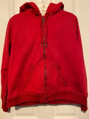 Sudadera con capucha de algodón orgánico con cremallera Faded Glory roja talla XL Foto 1 de 4