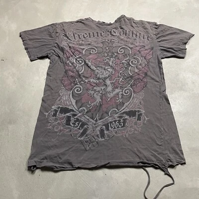 Camiseta Xtreme Couture De Colección Y2K Cyber Emo Goth XL Estampado Completo Grunge Thrashed Foto 1 de 4