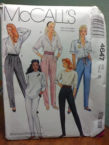 McCalls 4647 Sewing Pattern Misses Pants Size 16 in 5 Styles NOS Uncut - Picture 1 of 10