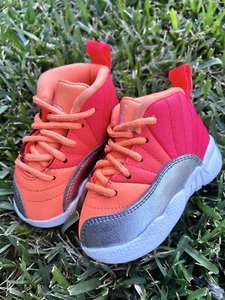 CLEAN Air Jordan 12 Retro Sunset Orange size 4c Toddler shoes 819666-601 - Picture 1 of 10