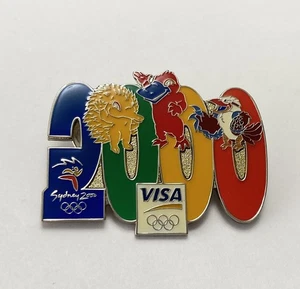 Vintage Sydney Olympic Games 2000 Enamel Pin Visa Sponsor Logo Mascot Animals - Picture 1 of 5