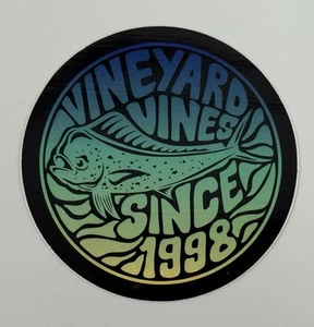 Vineyard Vines Retro Schrift Mahi "Since 1998" Runde 3,5" Wal Aufkleber Abziehbild Neu - Bild 1 von 3
