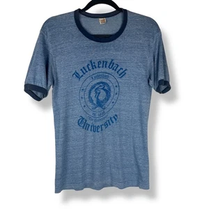 Vintage Luckenbach Ringer T-Shirt Mens Size Medium 80s Single Stitch USA Made - Picture 1 of 11