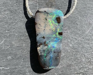 Collier/pendentif en argent 925 avec 1 opale boulder d'Australie, 45 cm - Imagen 1 de 16