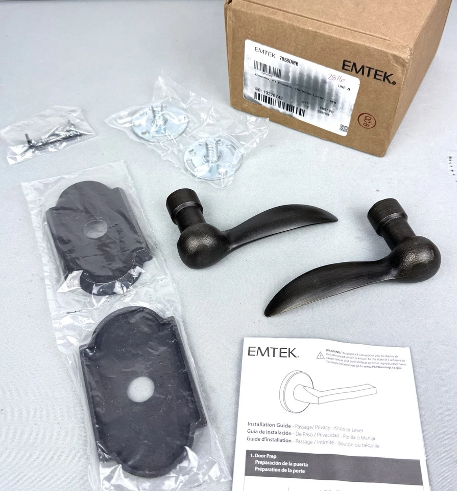 Emtek Durango Reversible Non-Turning Two-Sided Dummy Door Lever Set - Med Bronze - Image 1 of 4