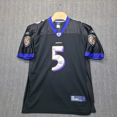 Reebok NFL Ravens Joe Flacco Jersey 5 Black Stitched Size 52 Throwback Football  - Image 1 of 4