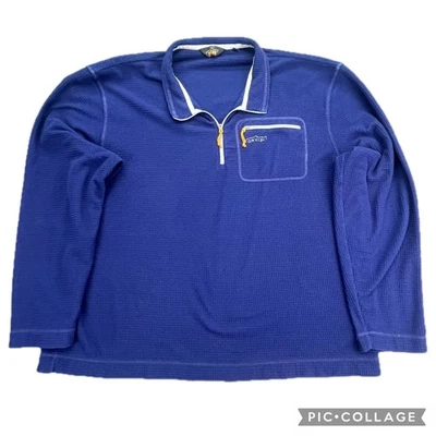 Camisa pulóver polar Orvis Trout Bum Quarter cremallera para hombre XXL azul manga larga Foto 1 de 4