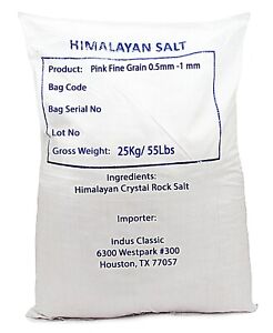 IndusClassic Bulk Natural Himalayan Edible Pink Cooking Crystal Sea Salt - 55 LB