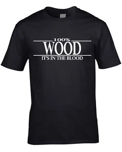 Camiseta con nombre de madera para hombre apellido novedad divertida regalo familiar camisetas top - Imagen 1 de 7