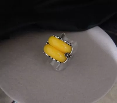 Korea Traditional Hanbok  Double Ring Jade  - Garakji (  Yellow ) - Image 1 of 4
