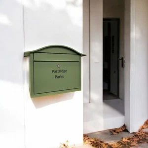 Buzón montado en la pared perdiz exterior bloqueable verde pálido - Imagen 1 de 4