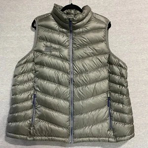 LL Bean Vest Mens 2X Plus Gray Goose Down Puffer Zip Downtek Pertex Quantum - Picture 1 of 15