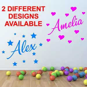 PERSONALISED Name Wall Sticker Boy Girls Kids Custom Vinyl Art Decal Quotes N151 - Picture 1 of 10