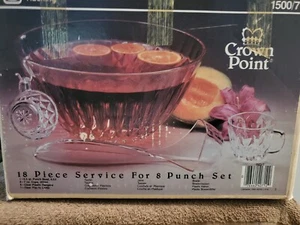 Vintage Anchor Hocking Crown Point 18 Piece Punch Set - Picture 1 of 1