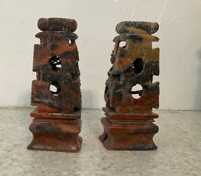 Antiguo Jade Naranja Tallado en un Candelabro Phoenix Foto 1 de 4