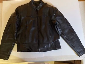 Pro Rider Leather Jacket Sz 42 Thinsulate Lined Padded Motorcycle Zippers - Picture 1 of 18