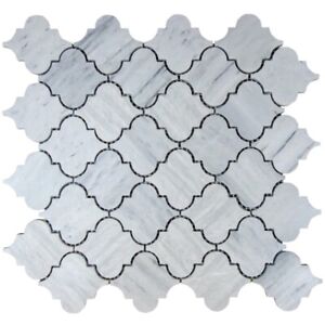 Solto White Casablanca Pattern 12"x12" Marble Mosaic Tile (10 sqft per box)