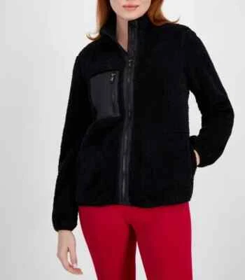 $50 ID идеологии женщин теплый шерпа куртка глубокий черный размер XL спереди молнии застежки - Изображение 1 из 4