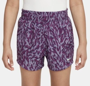 Nike Kids' Dri-FIT FQ4527-509 Girls Purp/Gray/Black One Woven High Rise Shorts L - Picture 1 of 2