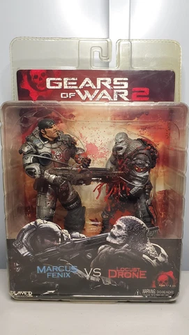 Marcus Fenix vs Locust Drone Gears of War 2 Figure NECA 2008 Player Select Epic Cover