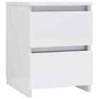 High Gloss Bedside Table Drawers Storage Side Cabinets Wooden Nightstand White