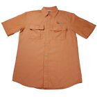 GH Bass & Co Explorer Series Vented Short Sleeve Fishing Shirt Mens Small Orange