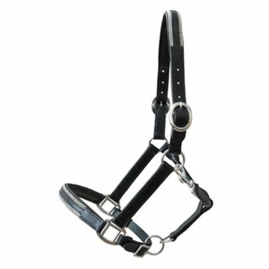 Gepolstertes Lederhalfter mit Strasssteinen Leder Halfter Showhalfter STRASS - Bild 1 von 2