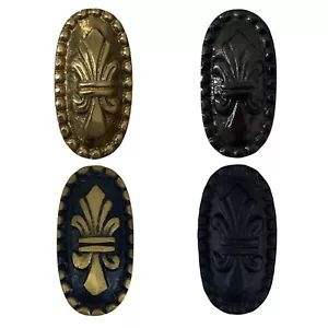 Solid Brass Fleur De Lis Oval Cabinet Knob 2 Inch -4 Choices of Finish - Picture 1 of 19